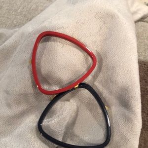 2 Hermes Horn bangles. Orange Navy. Separate